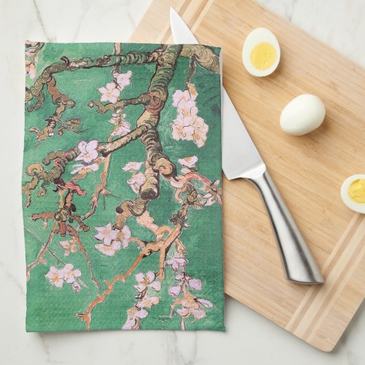Groene Van Gogh Amandelbloesems Theedoek (Quarter Fold)