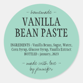 Groene Vanilla Bean Paste Homemade extract Ronde Sticker