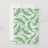 Groene varen aquarel antwoordkaarten RSVP kaartje (Achterkant)