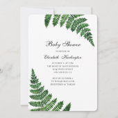 Groene varen baby shower. Waterverf botanisch Kaart (Voorkant)