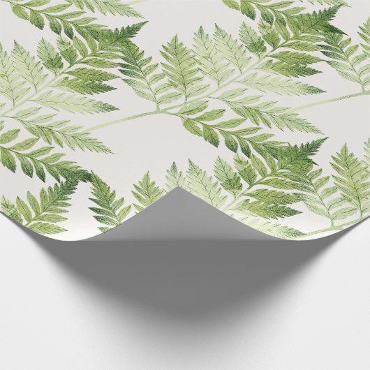 Groene varen botanische illustratie cadeaupapier (Hoek)