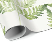 Groene varen botanische illustratie cadeaupapier (Rol Hoek)