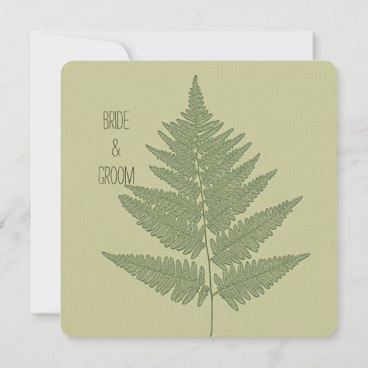 Groene Varen Bruiloft Kaart (Achterkant)