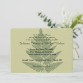 Groene Varen Bruiloft Kaart (Staand voorkant)