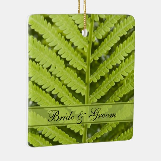 Groene Varen Bruiloft Keramisch Ornament (Rechts)