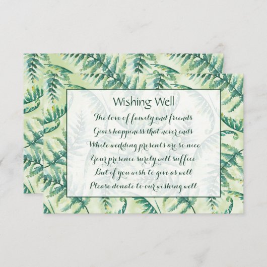 Groene Varen Bruiloft Wishing Well Kaarten (Voorkant / Achterkant)