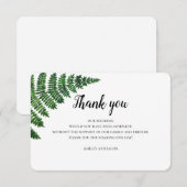 Groene varen dank je. Zomer bloemige huwelijkskaar Bedankkaart (Voorkant / Achterkant)