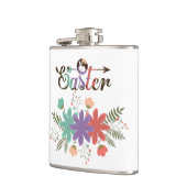 Groene varen en kleurrijke bloemen heupfles (Links)