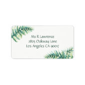Groene Varen Waterverf Adresetiketten Etiket (Voorkant)