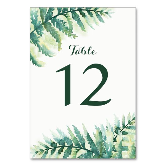 Groene Varen Waterverf Bruiloft Kaart (Achterkant)