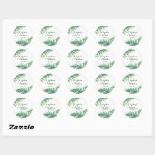 Groene Varen Waterverf Bruiloft Ronde Sticker (Vel)