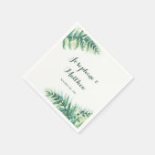 Groene varen Waterverf gebladerte verlaat bruiloft Servet (Hoek)