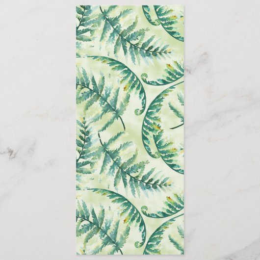 Groene varen Waterverf menu's (Achterkant)