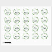 Groene Varen Waterverf Trouwstickers Ronde Sticker (Vel)