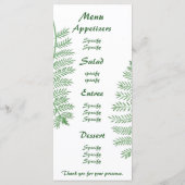 Groene varen, Wedding menu kaarten (Achterkant)