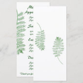 Groene varen, Wedding menu kaarten (Voorkant / Achterkant)