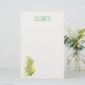 Groene varenblad plant kunst briefpapier (Staand voorkant)