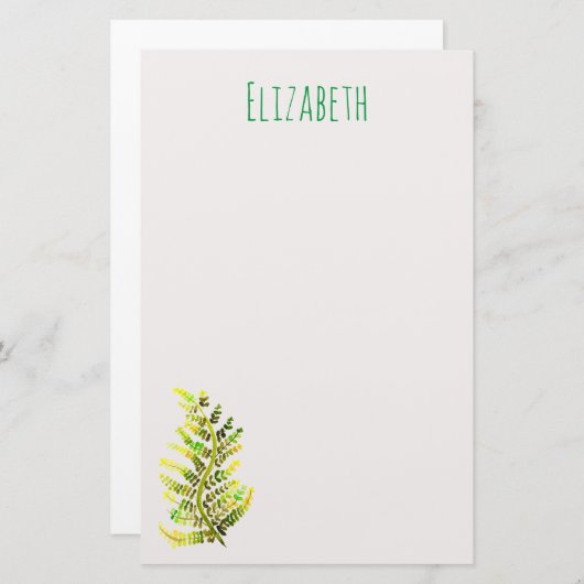 Groene varenblad plant kunst briefpapier (Voorkant / Achterkant)