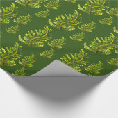 Groene varenblad plant kunst cadeaupapier (Hoek)