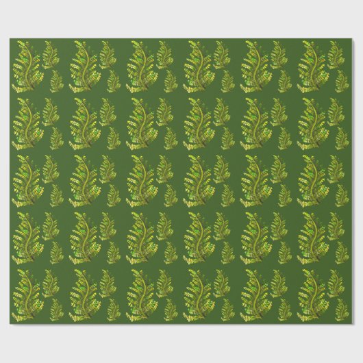 Groene varenblad plant kunst cadeaupapier (Vlak)