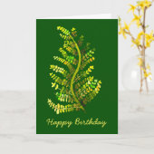 Groene varenblad plant kunst kaart (Gele Bloem)