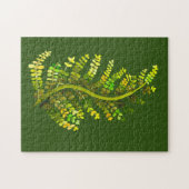 Groene varenblad plant kunst legpuzzel (Horizontaal)