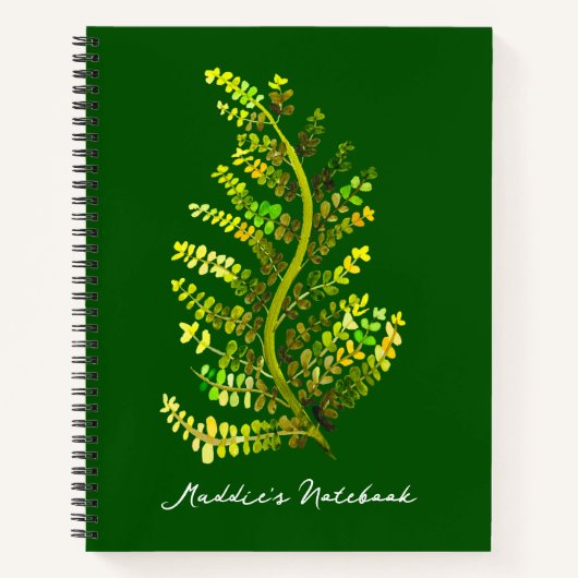 Groene varenblad plant kunst notitieboek (Voorkant)