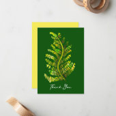Groene varenblad plant kunst notitiekaartje (Voorkant / Achterkant in situ)