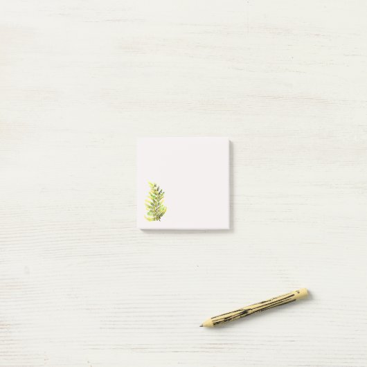 Groene varenblad plant kunst post-it® notes (Op bureau)