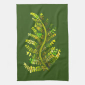 Groene varenblad plant kunst theedoek (Verticaal)