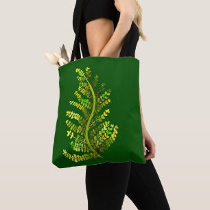 Groene varenblad plant kunst tote bag