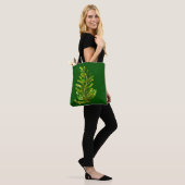 Groene varenblad plant kunst tote bag (Op model)