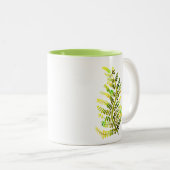Groene varenblad plant kunst tweekleurige koffiemok (Voorkant rechts)
