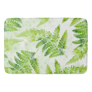 Groene varenbladeren moderne botanische aquarel badmat
