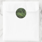 Groene varenbladeren ronde sticker (Tas)