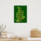 Groene varenbladplantkunst poster (Keuken)