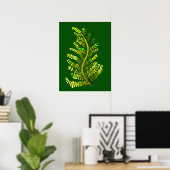 Groene varenbladplantkunst poster (Thuiskantoor)