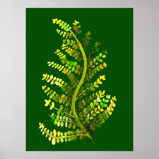 Groene varenbladplantkunst poster (Voorkant)