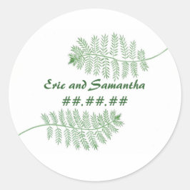Groene varens, Bewaar de datum Bruiloft stickers