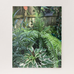 Groene varens en bladeren legpuzzel