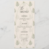 Groene varens omlijsten elegante bruiloft menu (Voorkant)