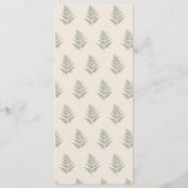 Groene varens omlijsten elegante bruiloft menu (Achterkant)