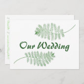 Groene varens onze bruiloft tweezijdige uitnodigin kaart (Voorkant / Achterkant)