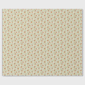 Groene varens, oranje bloemen, natuur. cadeaupapier (Vlak)