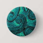 Groene varenschijfje, Koru, Sparkly Effect Ronde Button 5,7 Cm (Voorkant)