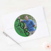 Groene Varsity 2018 Afstuderen Klasse met Foto Ronde Sticker (Envelop)