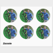 Groene Varsity 2018 Afstuderen Klasse met Foto Ronde Sticker (Vel)