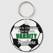 Groene Varsity Voetbal Aangepaste Hoge School Sleutelhanger (Voorkant)