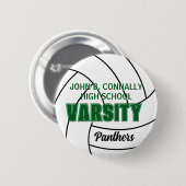Groene Varsity Volleybal Aangepaste Hoge School Ge Ronde Button 5,7 Cm (Voorkant /achterkant)