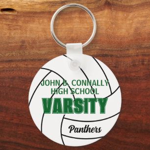 Groene Varsity Volleybal Aangepaste Hoge School Te Sleutelhanger